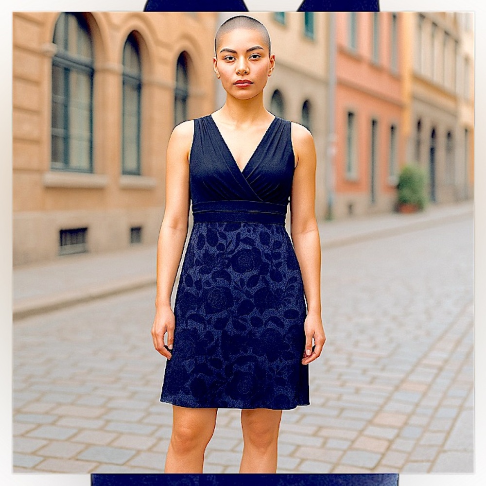 Evan Picone Navy Blue Dress